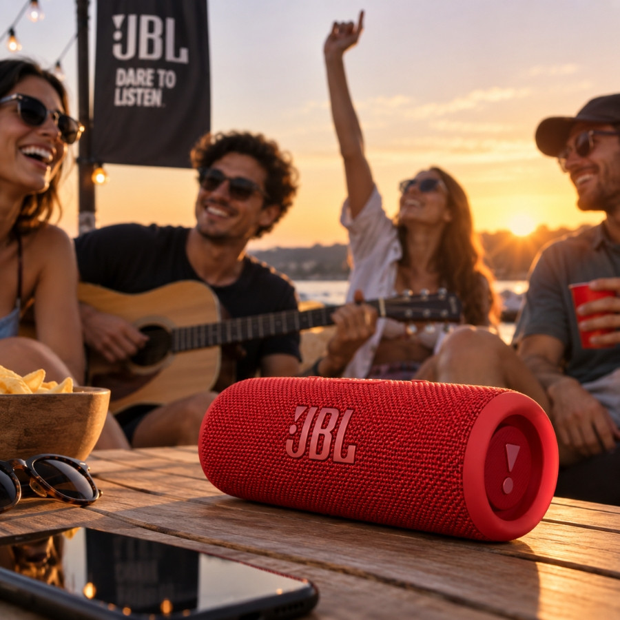 Parlante Portátil JBL Flip 7 Resistente Al Agua Bluetooth Rojo