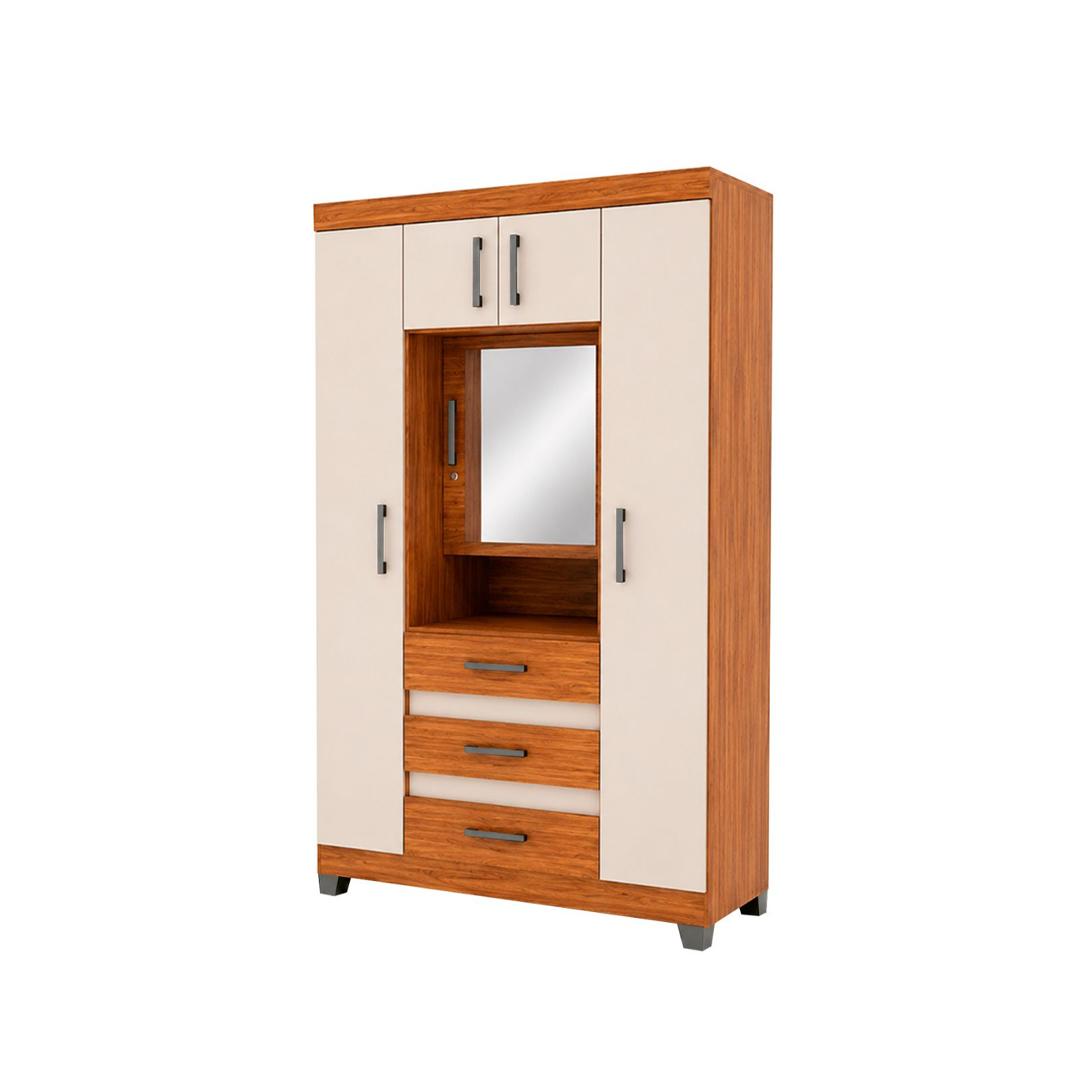 ROPERO IZZI RHEA M3 5PA 3C BJ CPE CH 205X121X47CM MATE ADOBE-MARFIL