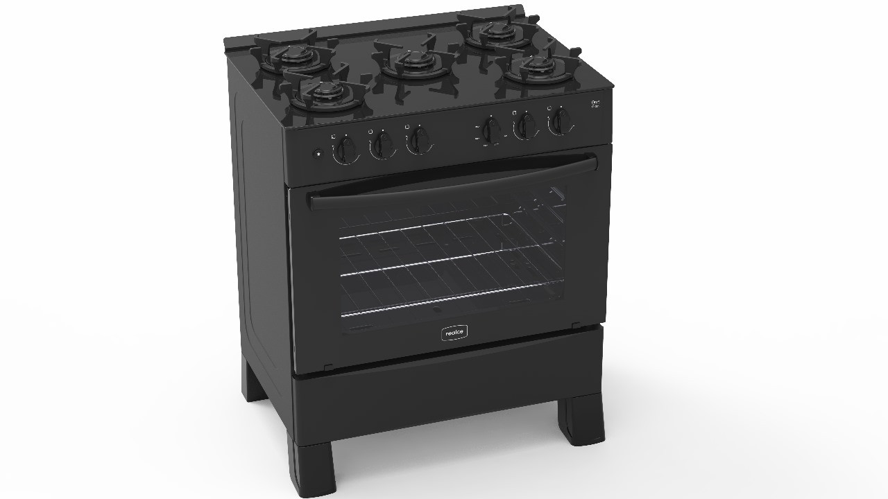 Cocina a gas Premium Glass 5H Negro