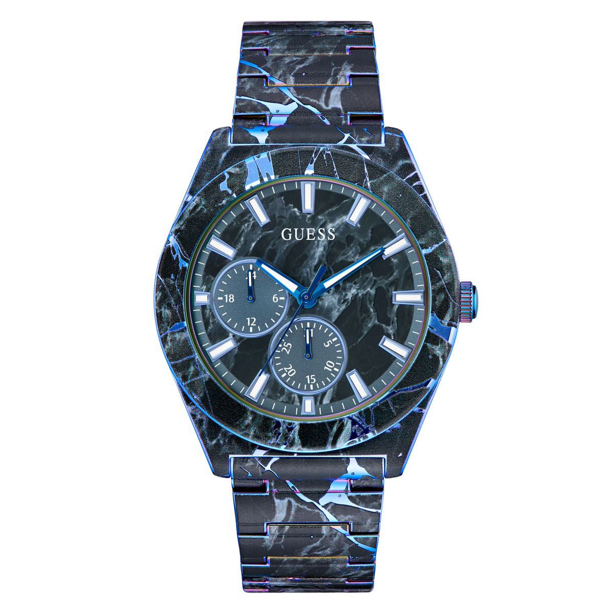 RJ GUESS MENS NEGRO MULTI-FUNCTION RELOJ GW0953G2