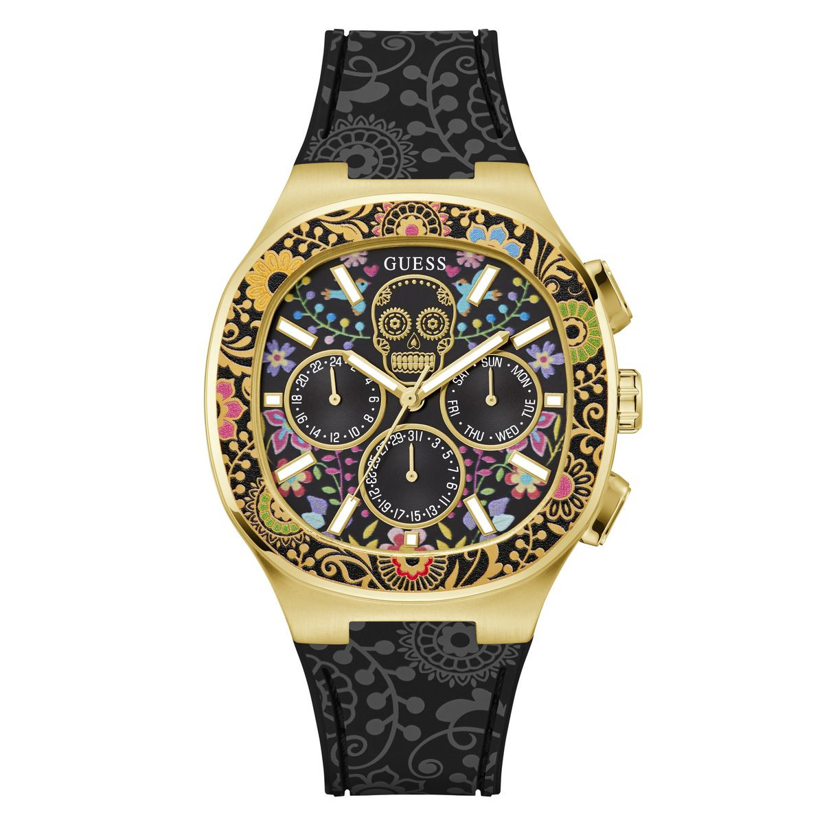 Reloj GUESS Man Trend Gold Digital Print Tone Strap Blk Priting GW0784G1