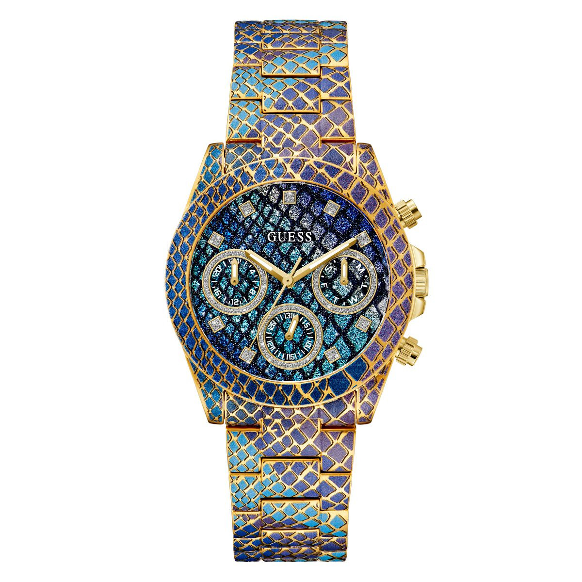 RELOJ GUESS MULTIFUNCIÓN AZUL, MORADO LADIES GW0752L1