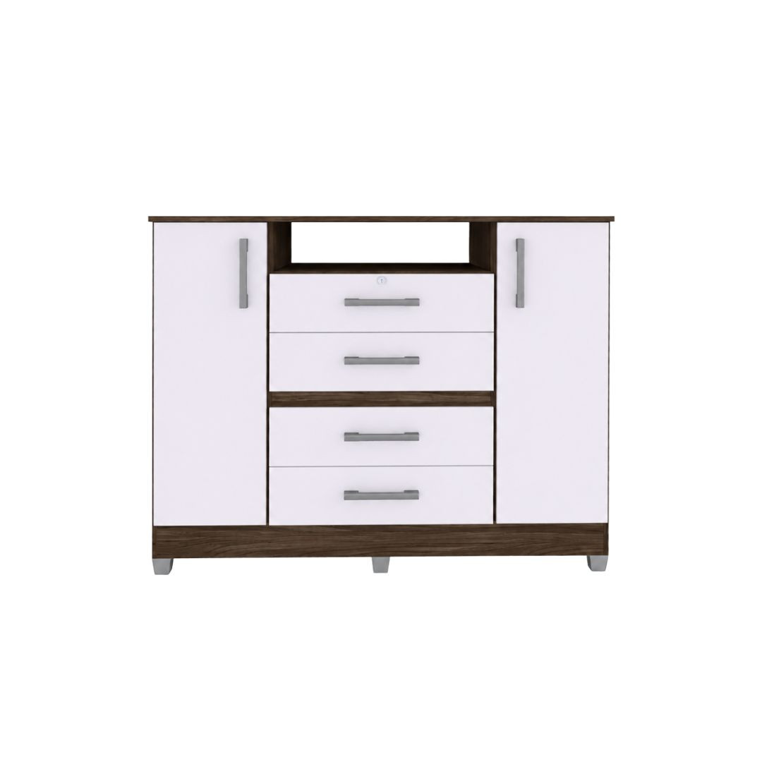 COMODA IZZI CERES M5 2P 4C 104X122,5X47CM MATE CASTANO-MARFIL