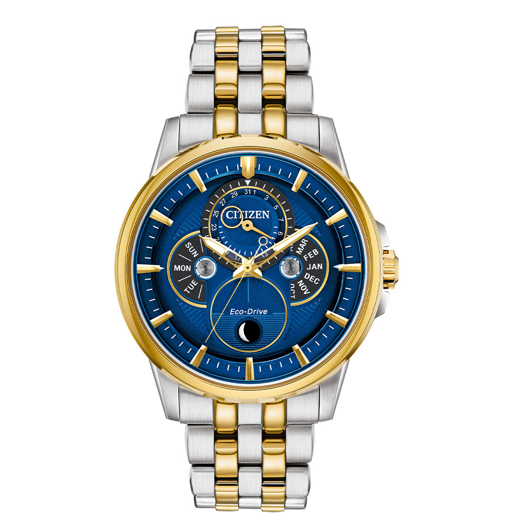 RELOJ CITIZEN CALENDRIER TWO TONE SOLAR MENS 44MM
