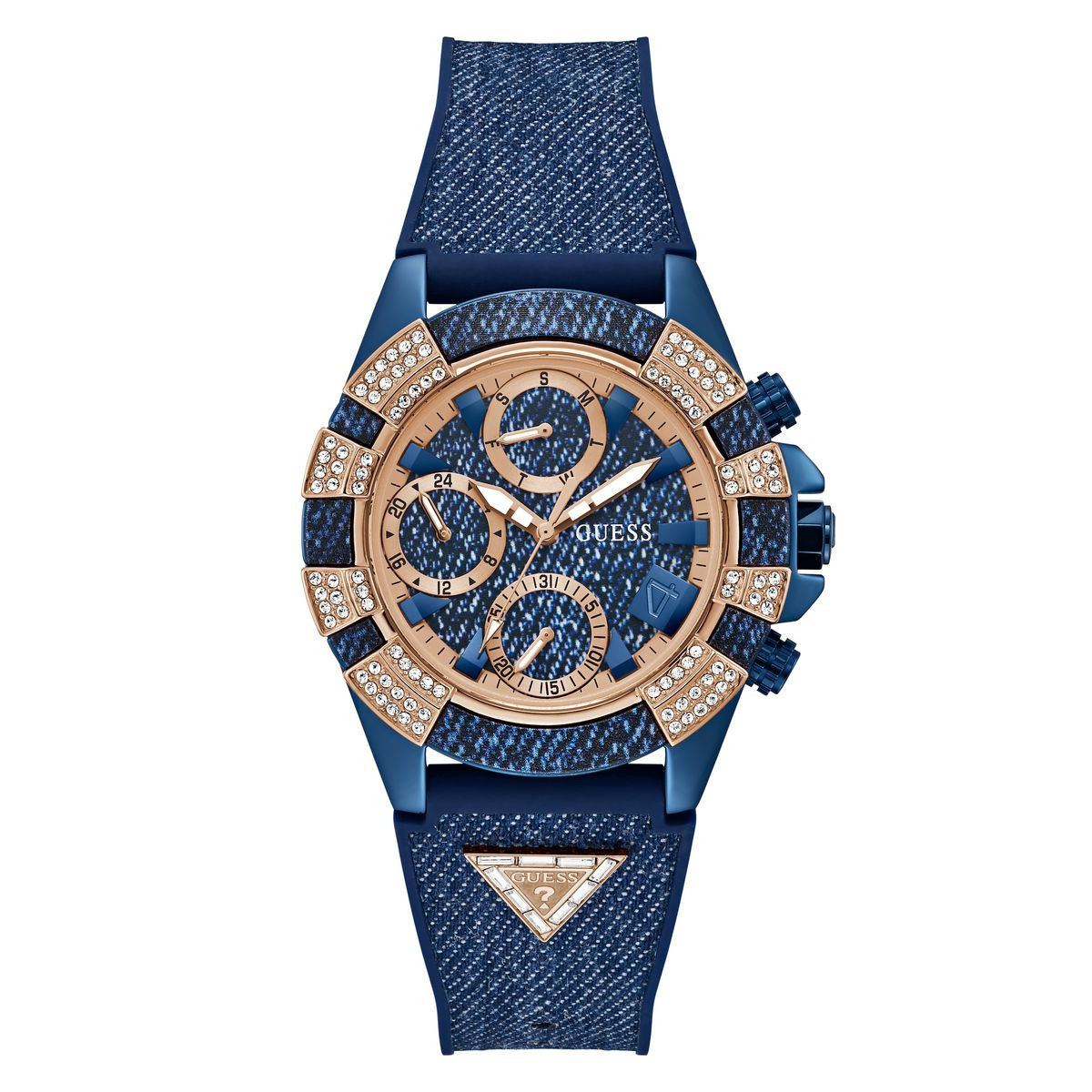 RJ GUESS LADIES TREND BLUE GOLD TONE MULTI FUNCIONES STRAP GW0813L1