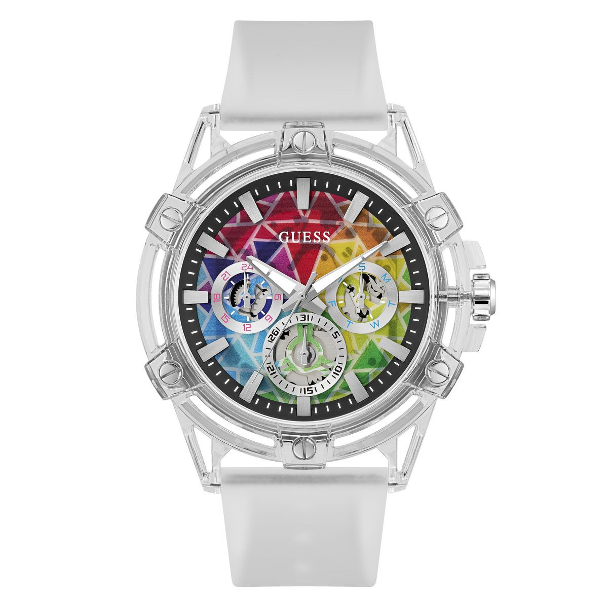 Reloj GUESS Man Multifunción Transparente Pride Edicion Limitada GW0908G3