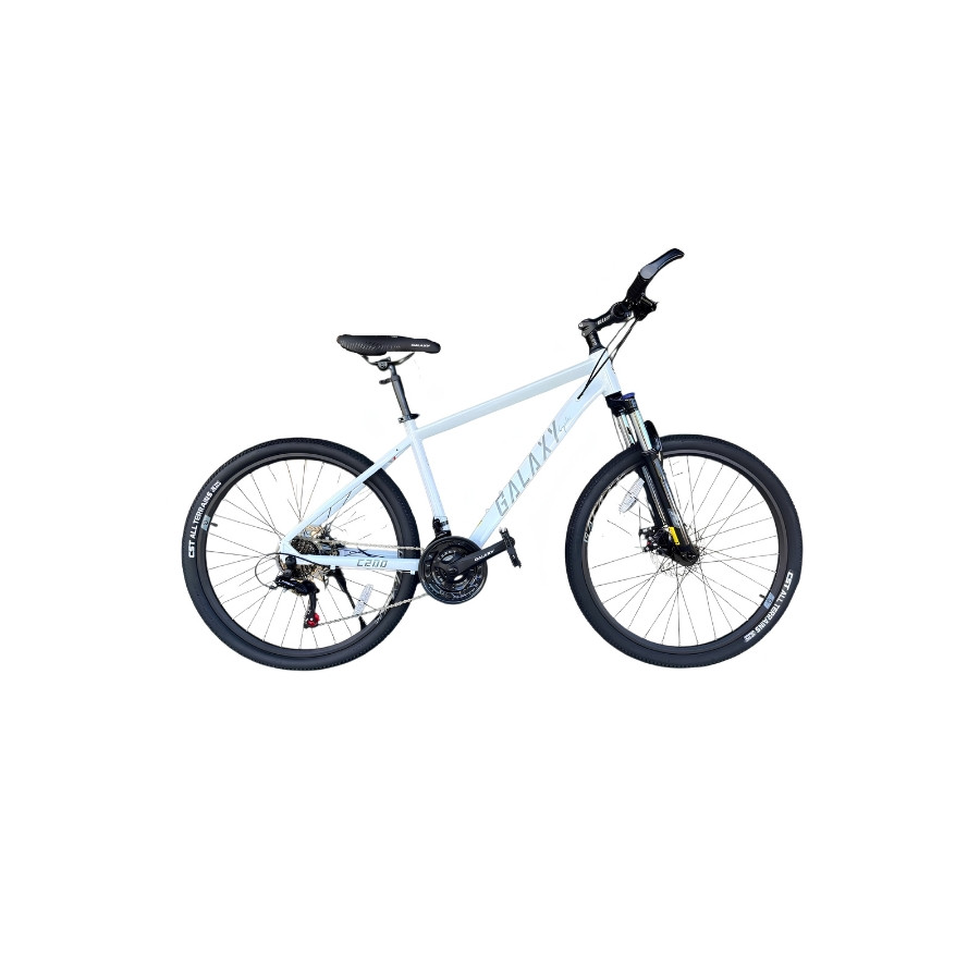 Bicicleta GALAXY Aluminio 26" Blanca Plomo 21V Freno Disco