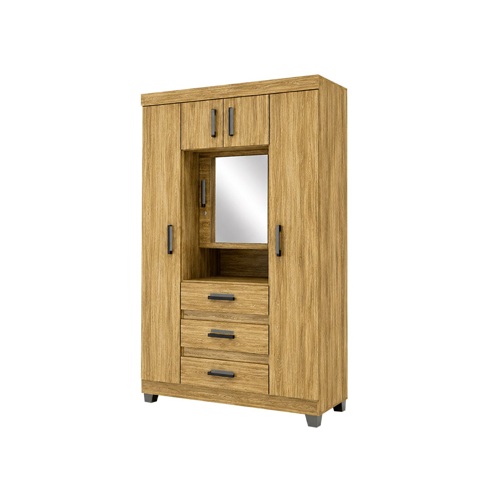 ROPERO IZZI RHEA M3 5PA 3C BJ CPE CH 205X121X47CM MATE ROBLE