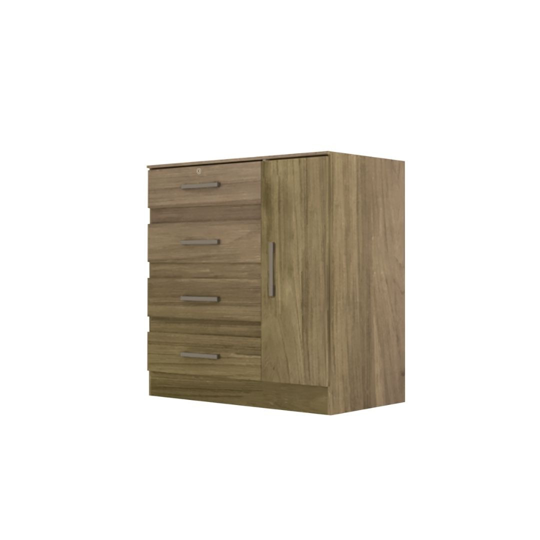 COMODA IZZI CERES M1 1P 4C 91X91X46CM MATE  ROBLE