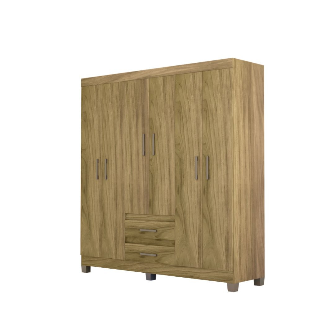 ROPERO IZZI DIONE M5 6P 2C 205X181X47CM MATE ROBLE