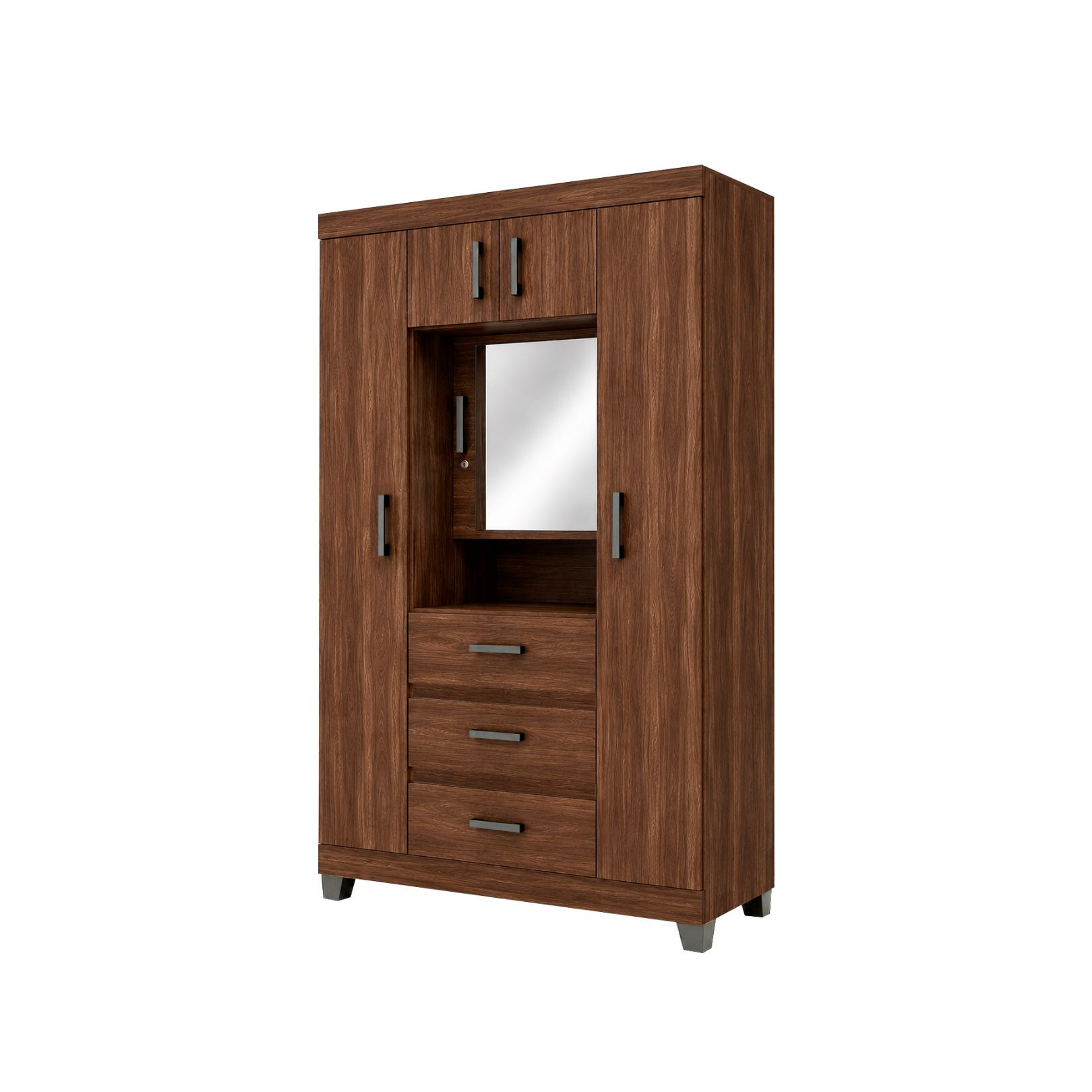 ROPERO IZZI RHEA M3 5PA 3C BJ CPE CH 205X121X47CM MATE CASTANO