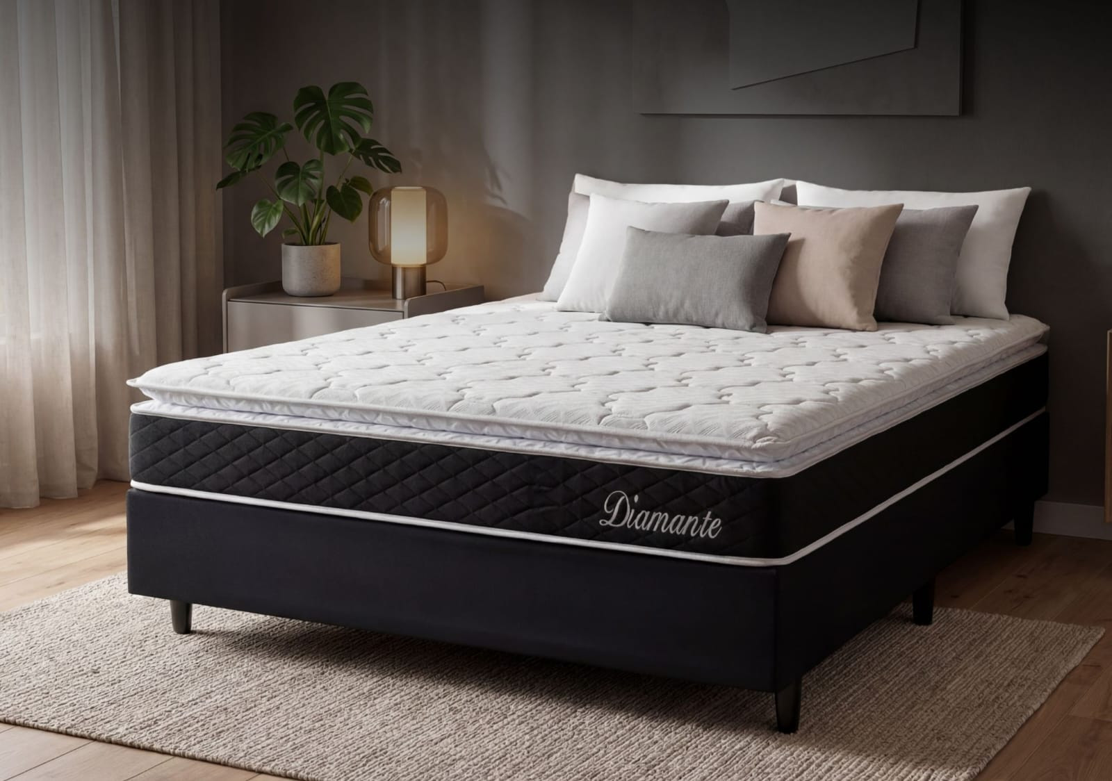 Colchón HELLEN Andes Negro Resortes Pocket 3 Plazas (180X200X26)