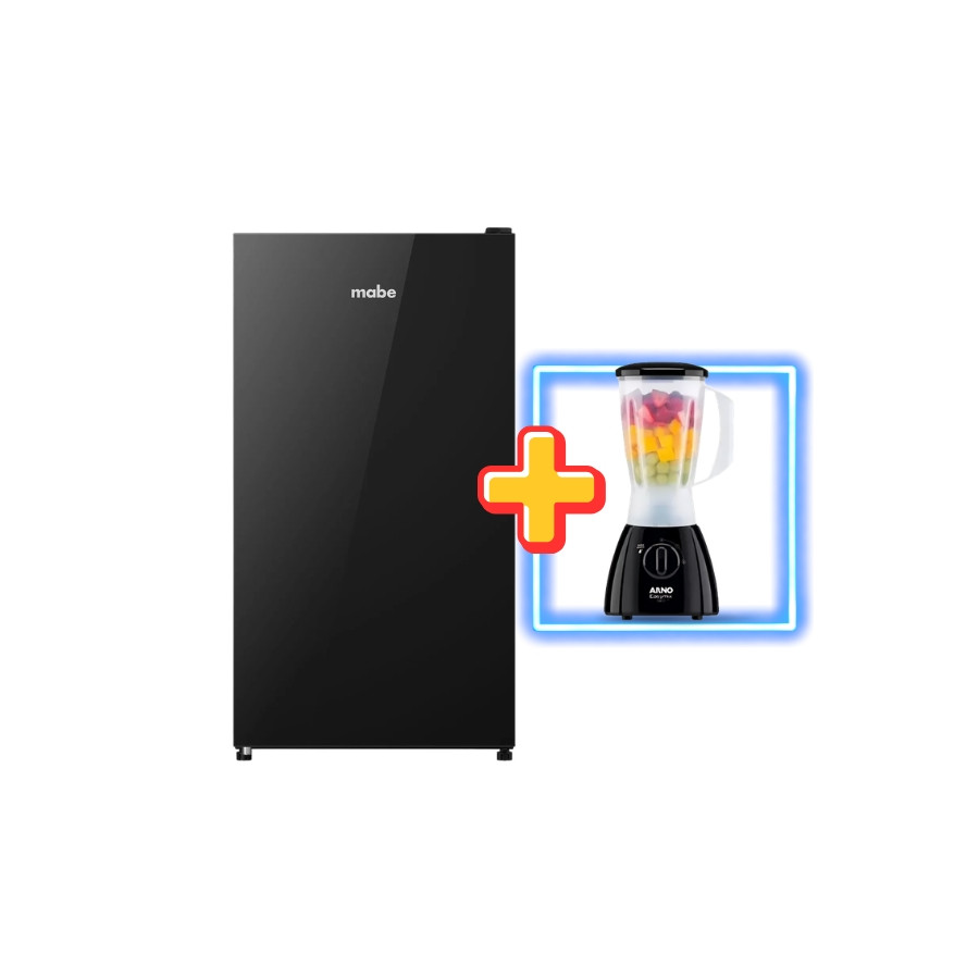 Combo Frigobar MABE 127L Semiseco Black Glass Con Licuadora ARNO Ln2778I0 Easymix 220V Plastico