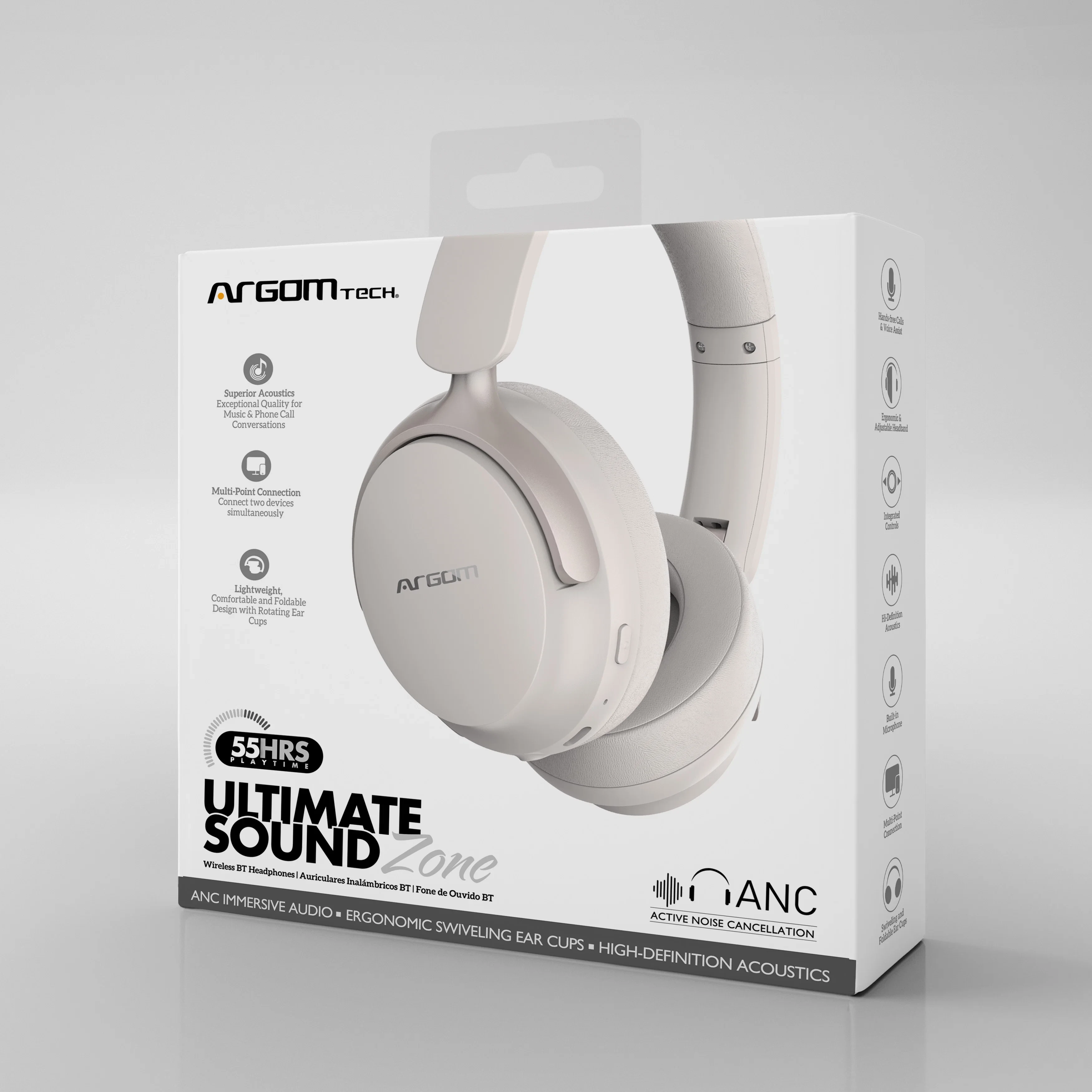 AURICULAR BLUETOOTH ULTIMATE SOUND ZONE BEIGE ARG-HS-2682BG