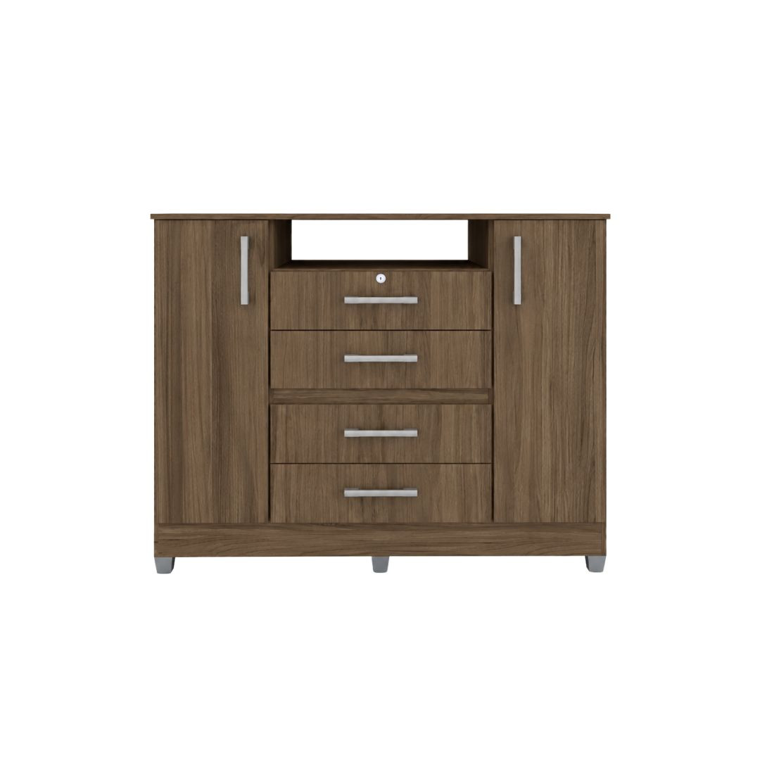 COMODA IZZI CERES M5 2P 4C 104X122,5X47CM MATE CASTANO