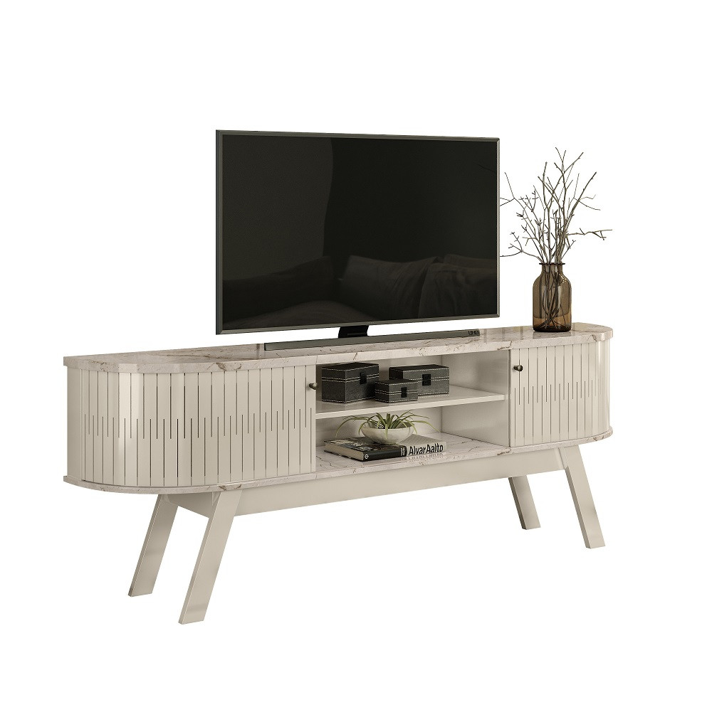 Rack MADETEC Valencia Para Tv Hasta 75" Calacata/ Off White