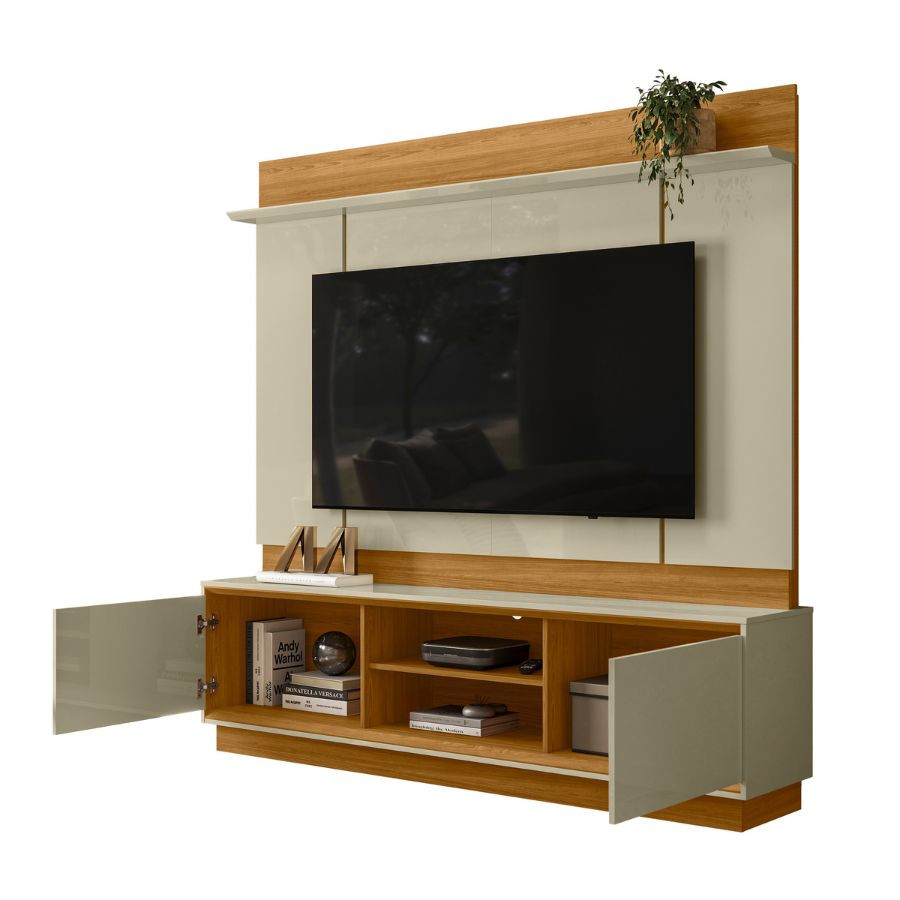 Centro De Entretenimiento MADETEC Siena Para Tv Hasta 75" Cumaru/Opala