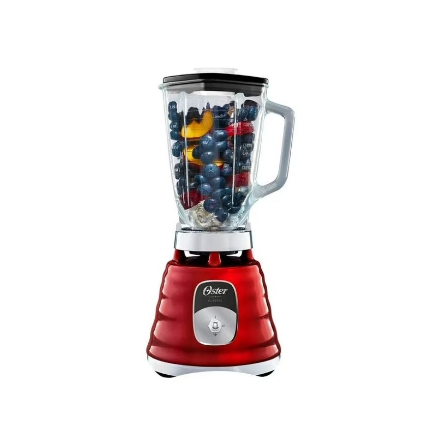 Licuadora OSTER Blst4126R 1.25Lt 600W 2Vel Vidrio Roja