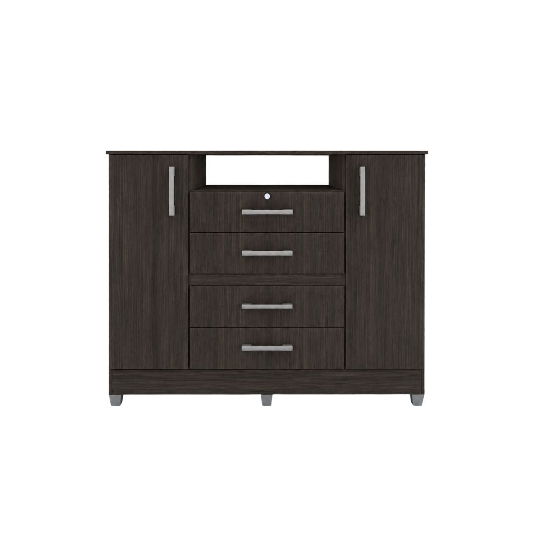 COMODA IZZI CERES M5 2P 4C 104X122,5X47CM MATE TABACO