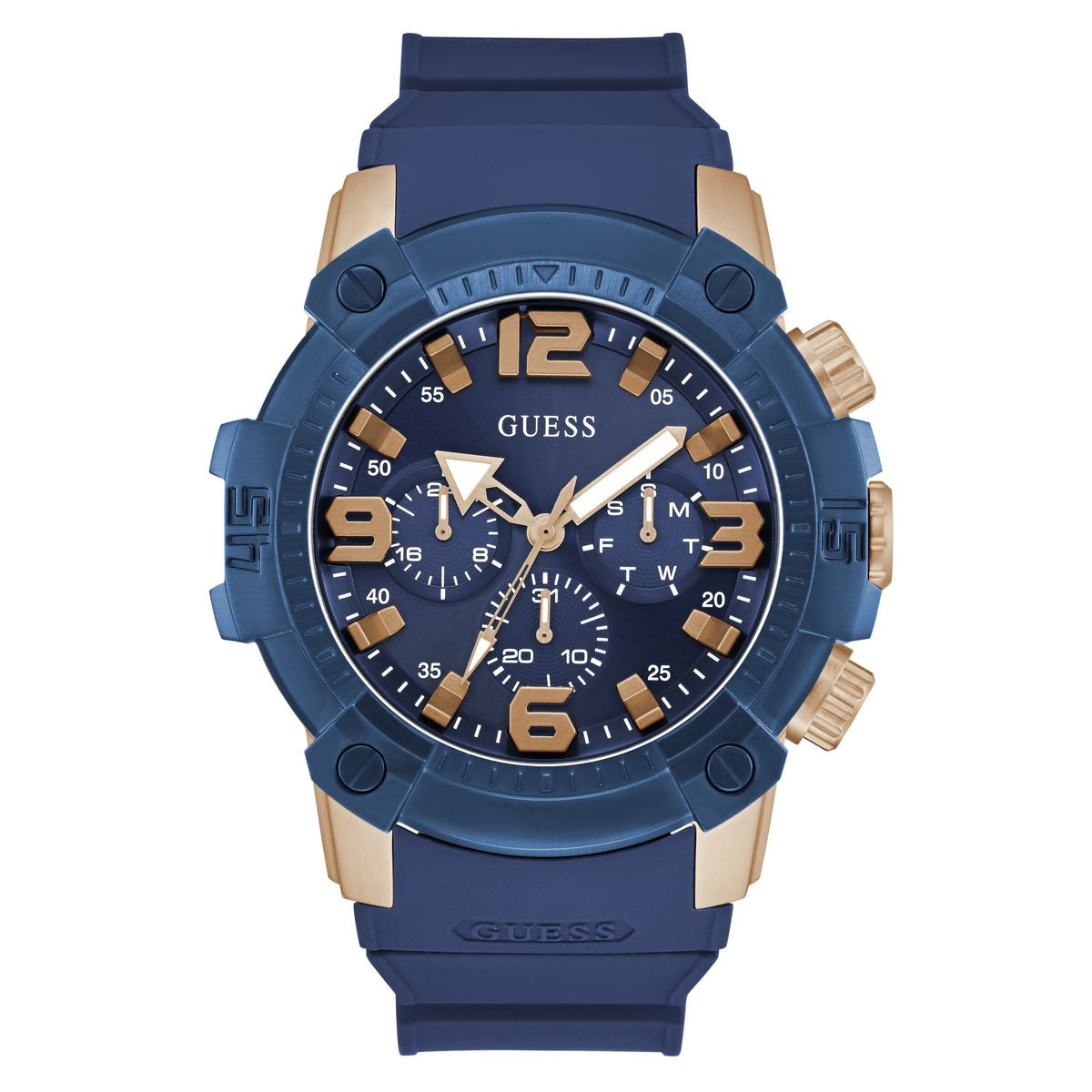 RELOJ GUESS MULTIFUNCION AZUL DE DOS TONOS MAN GW0911G2