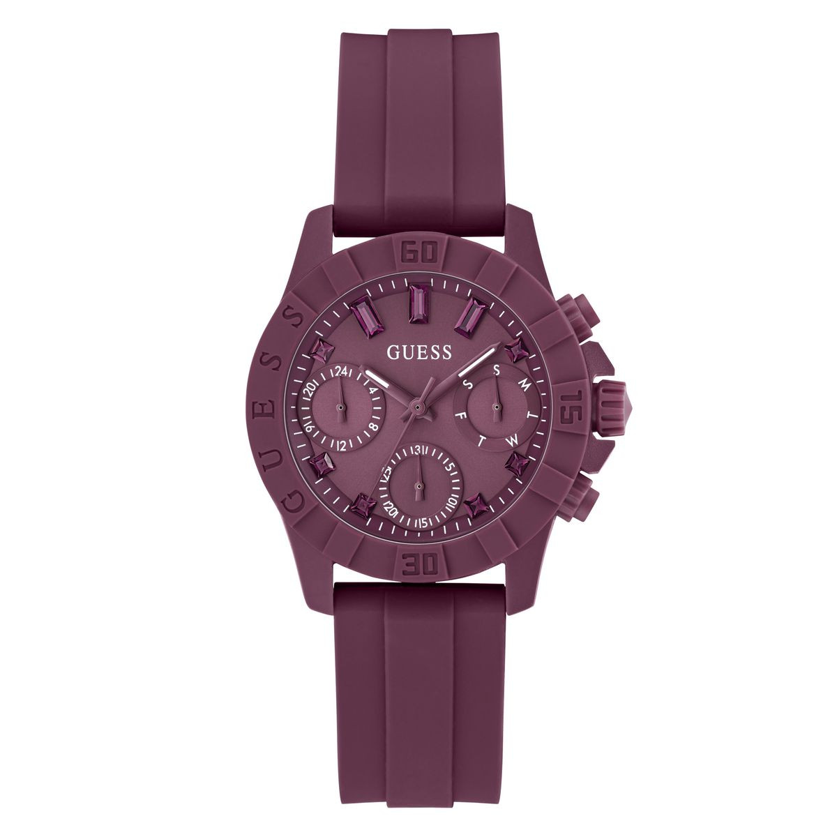 RJ GUESS LADIES TREND TONE MULTI FUNCIONES STRAP PLUM GW0775L2