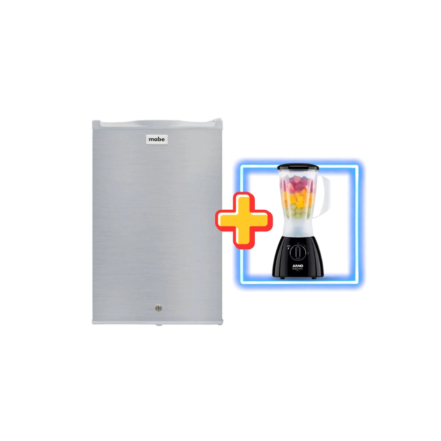 Combo Frigobar MABE 93L Semiseco Silver Con Licuadora ARNO Ln2778I0 Easymix 220V Plastico