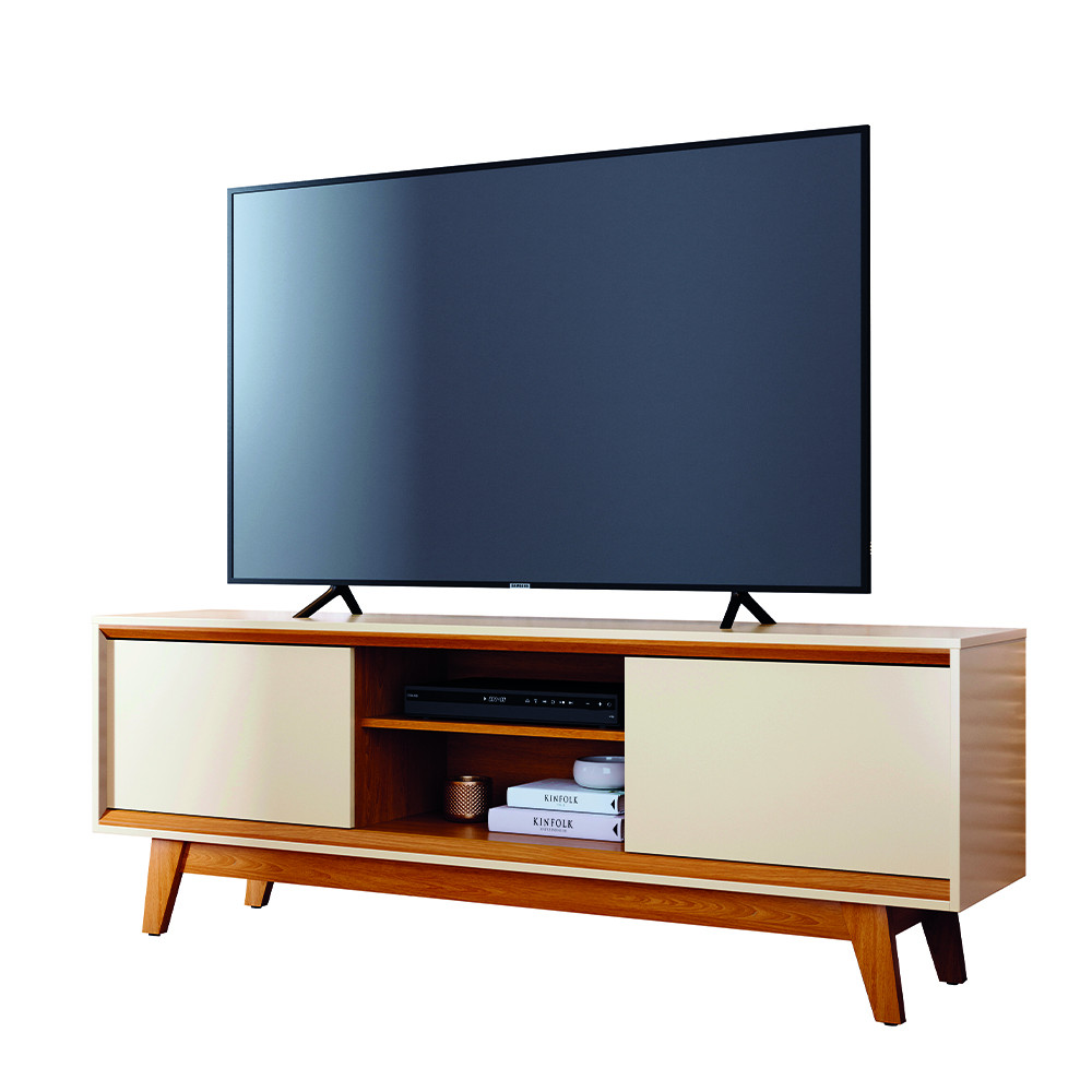 Rack MADETEC Atlas Para Tv Hasta 65" Cinamomo/Off White