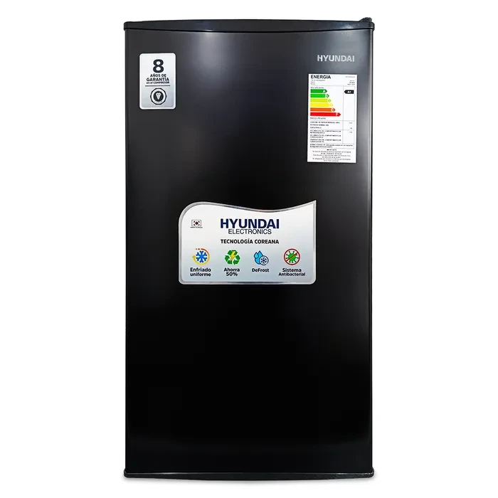 Frigobar Capacidad de 110 Litros de 1 puerta Hielo Semi Seco Color Black Inox HYUNDAI
