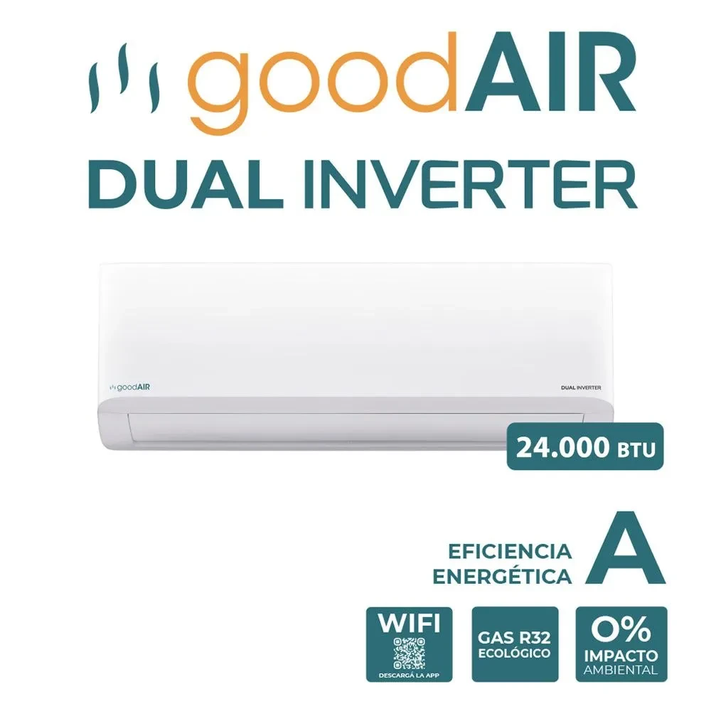 Aire Acondicionado GOOD AIR Split wifi 24.000 Btu GAS R32 DUAL INVERTER Frío/Calor